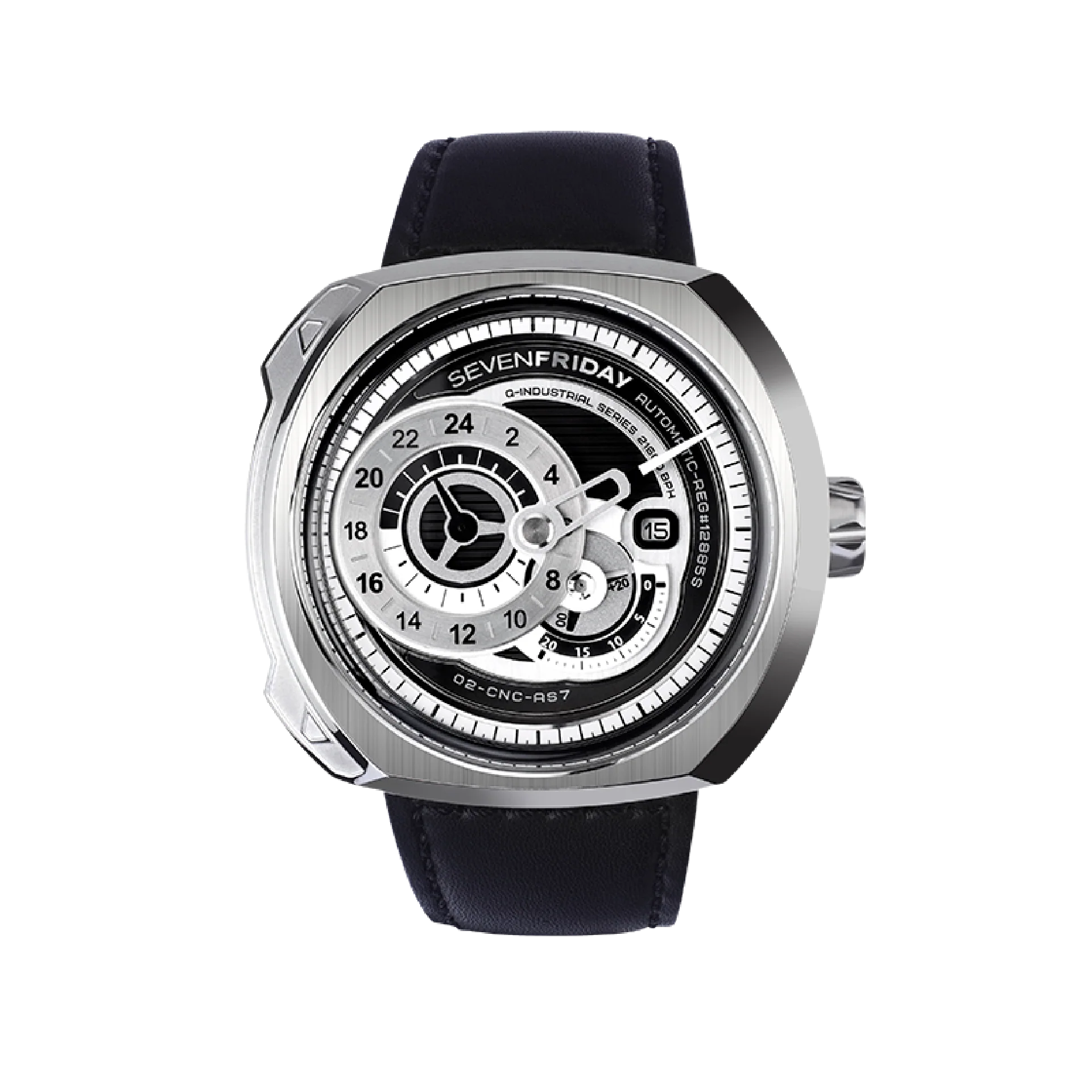 Men’s SevenFriday Q1/01 Automatic Watch – Round Industrial Design, Domed Glass - Zeuskicks