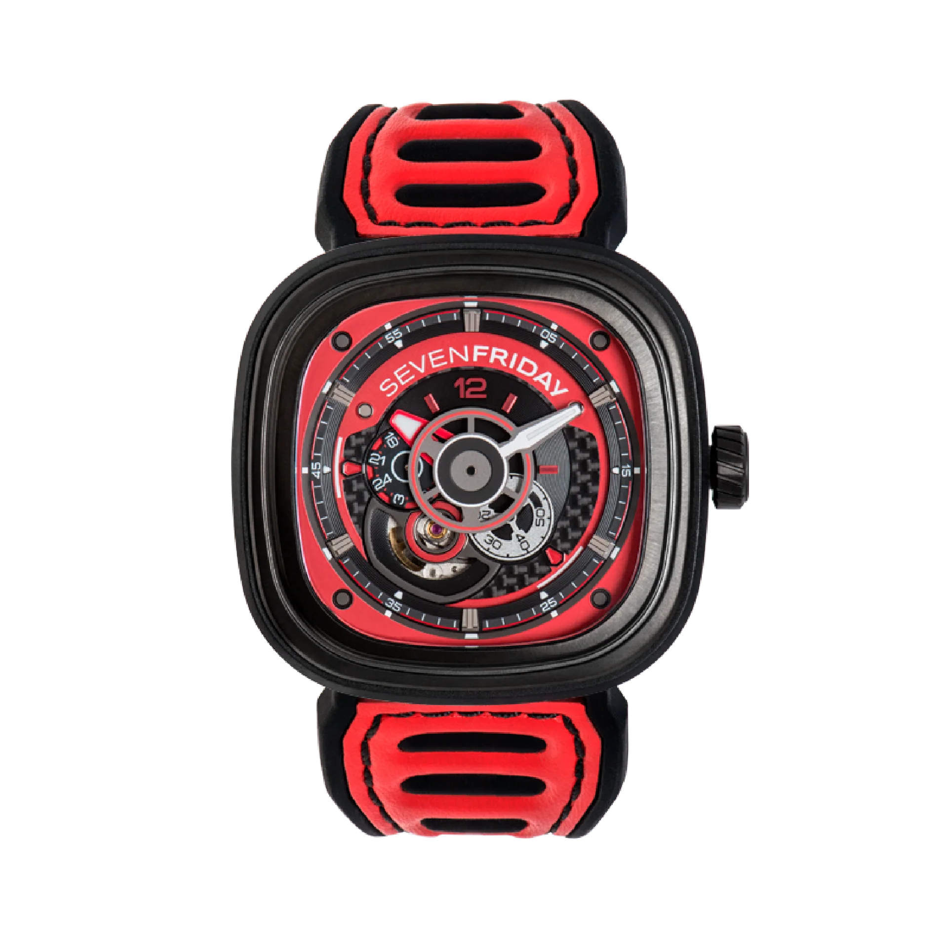 Men’s SevenFriday P3B/06 Racing Team Red Automatic Watch - Zeuskicks