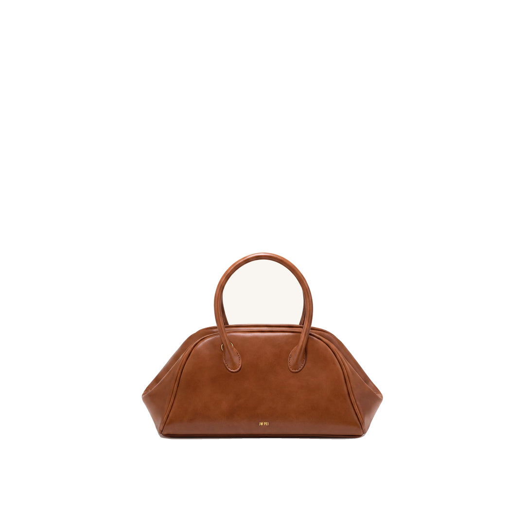 JW PEI Veda Vintage Finish Bowler Bag - Saddle Brown by JW PEI
