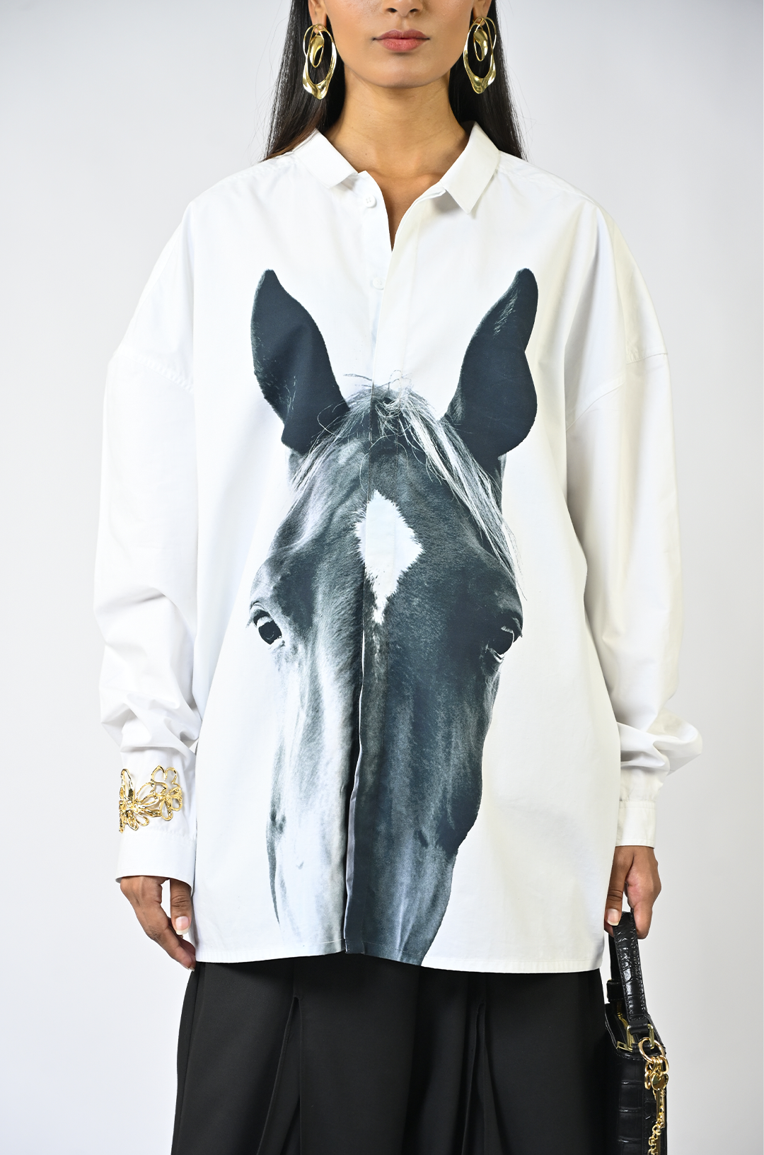Horse printed cotton shirt by HUEMN