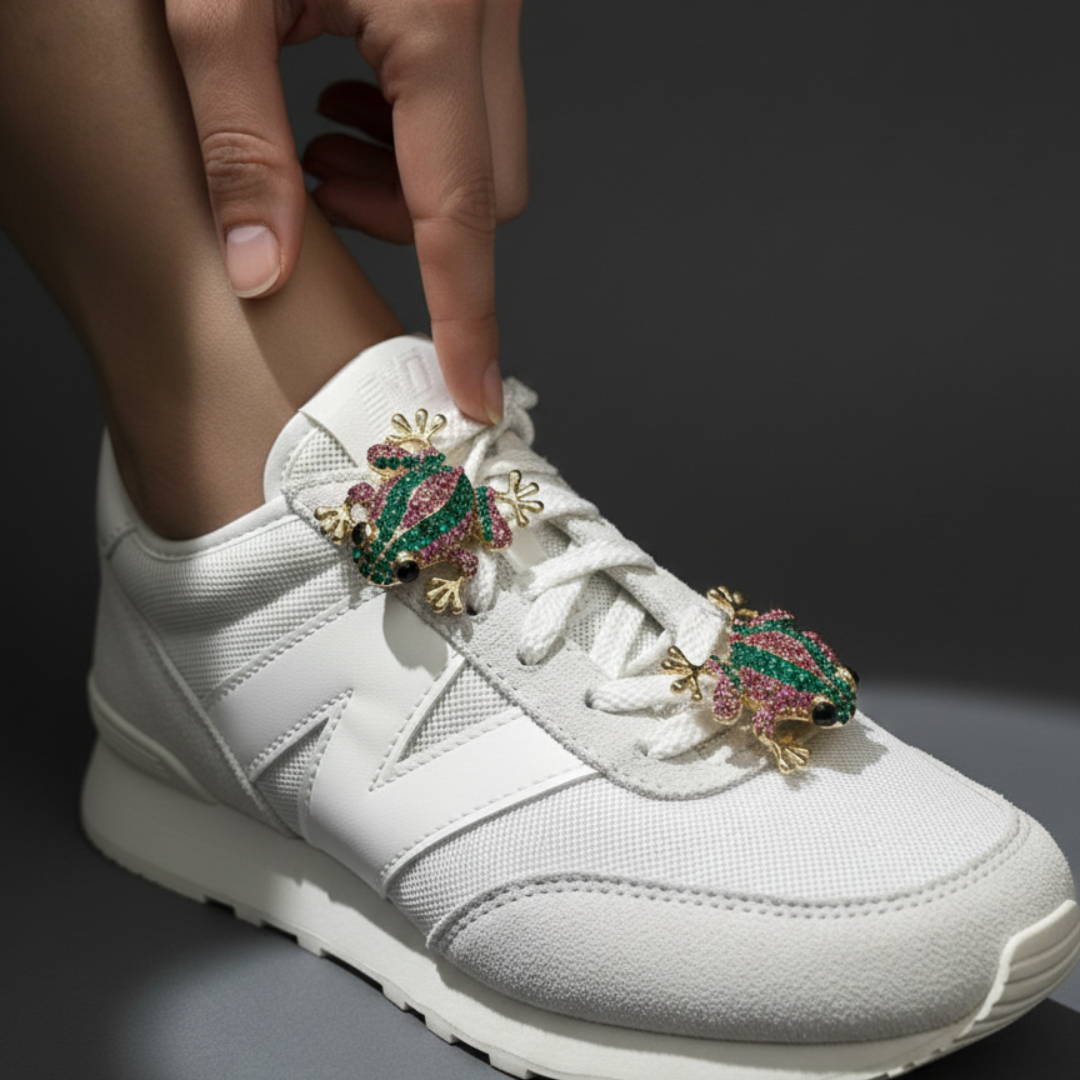 Jewel Frog Sneaker Charm | Statement Shoe Charm for Nike, Jordan & Adidas By KNOTTY by KNOTTY