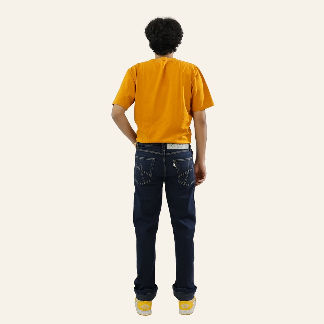 Men's Dark Blue Selvedge Jeans - Vintage India by Old Gene