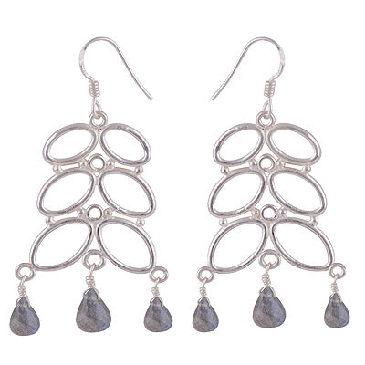 925 Sterling Silver Labradorite Earrings - R2200001-9
