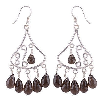 925 Sterling Silver Smoky Topaz Earrings - R2200001-15