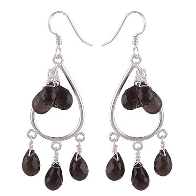 925 Sterling Silver Smoky Topaz Earrings - R2200001-57