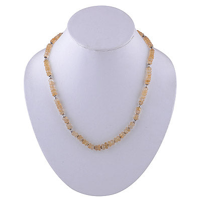 925 Sterling Silver Citrine Cut Stone Necklace - R6800001-12