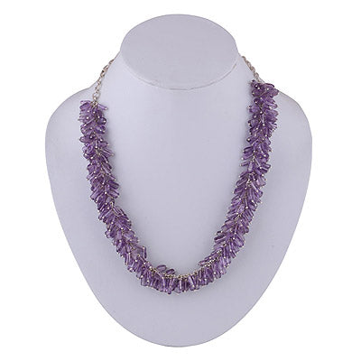 925 Sterling Silver Amethyst Necklace - R6800000-75