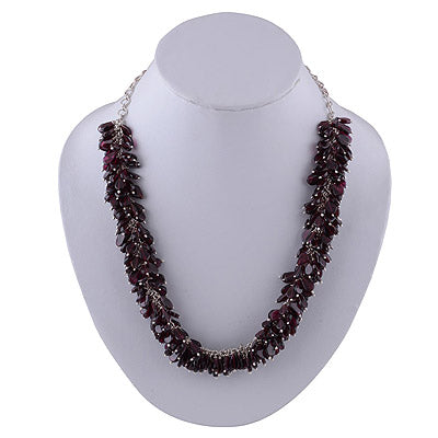 925 Sterling Silver Garnet Necklace - R6800000-76