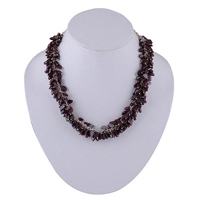 925 Sterling Silver Garnet Necklace - R6800000-78