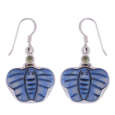 925 Sterling Silver Peridot Shell Earrings - R2200002-431