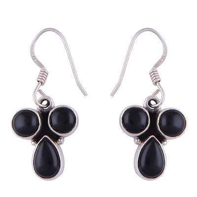 925 Sterling Silver Black Onyx Earrings - R2200002-451
