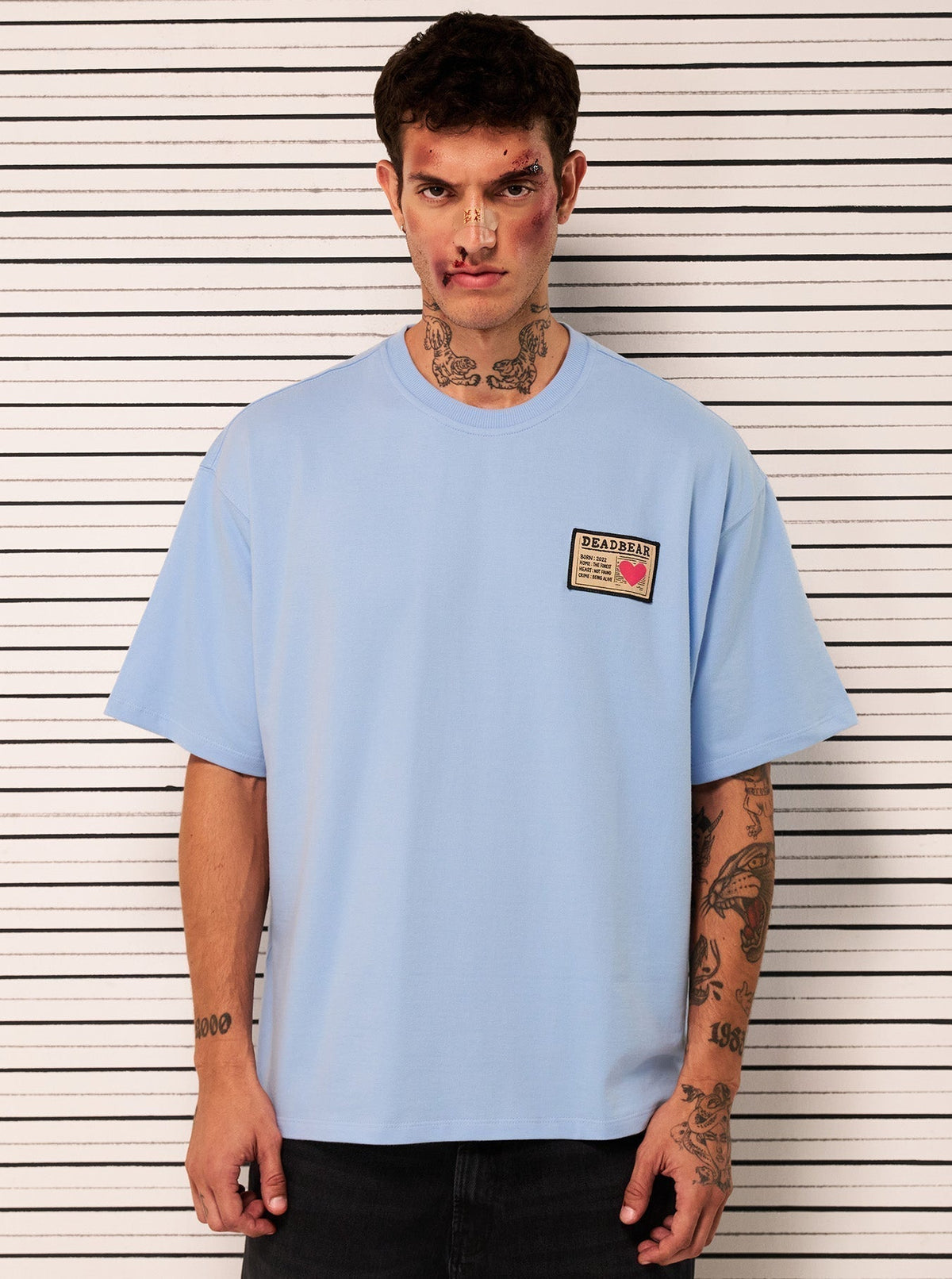 Mugshot Tee Sky Blue by DEADBEAR