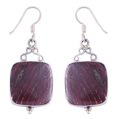 925 Sterling Silver Tiger's Eye Earrings - R2200002-586