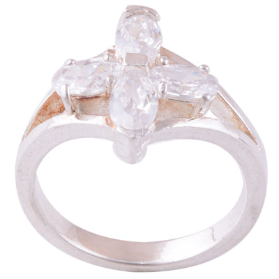 White Cubic Zirconia 925 Sterling Silver Ring - R3100245-9