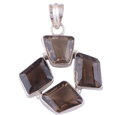 Smoky Quartz 925 Sterling Silver Pendant - R300007-34