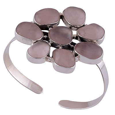 925 Sterling Silver Rose Quartz Bangle - R7100001-34