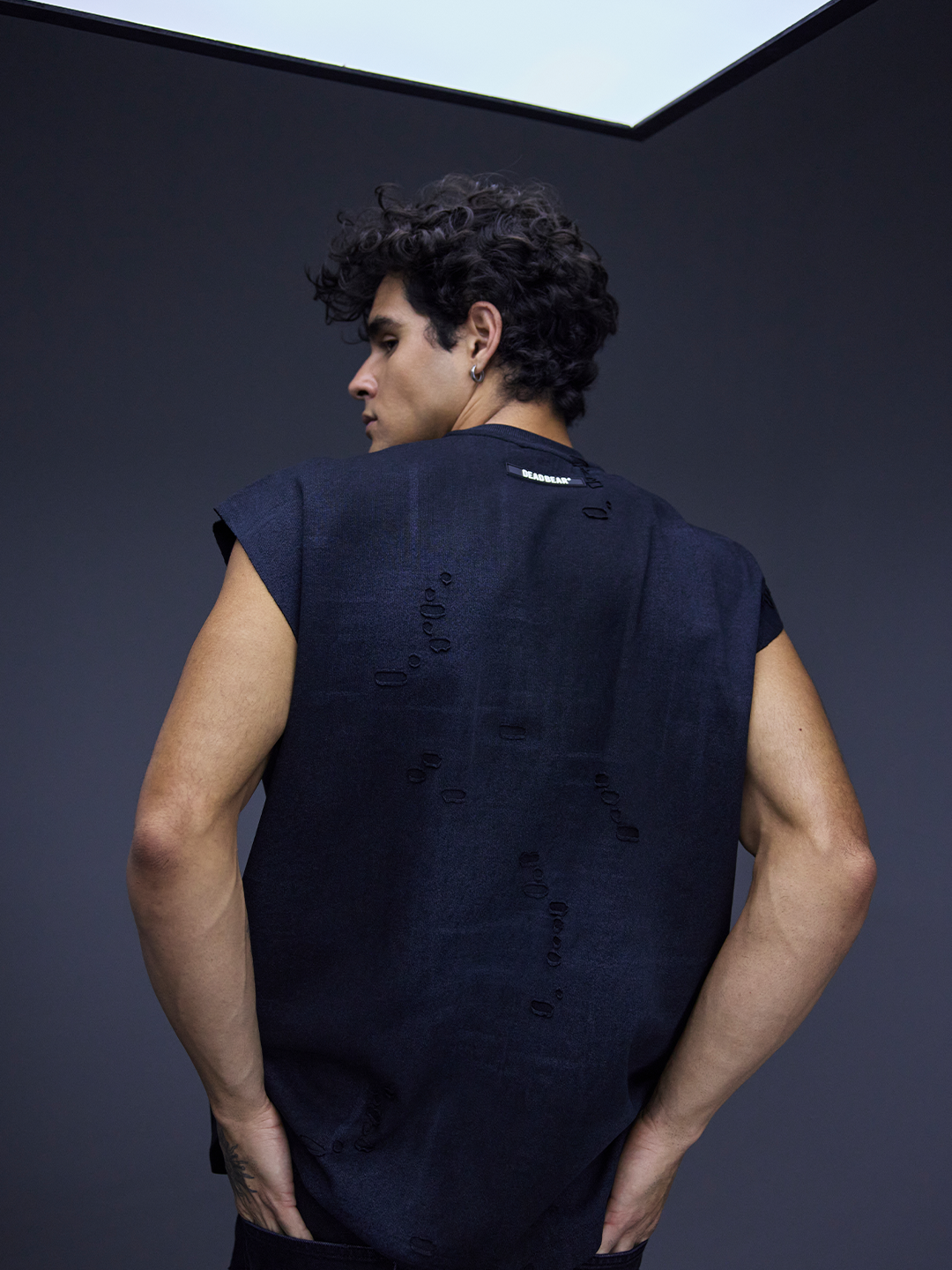 Distressed Washed Black Tank by DEADBEAR