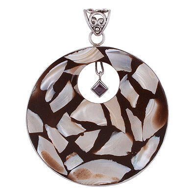 Garnet, Shell 925 Sterling Silver Pendant - R8400002-632
