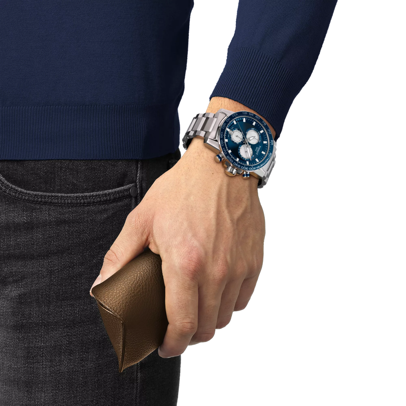 Men’s Tissot Supersport Chrono T125.617.11.041.00 Blue Dial Stainless Steel Watch