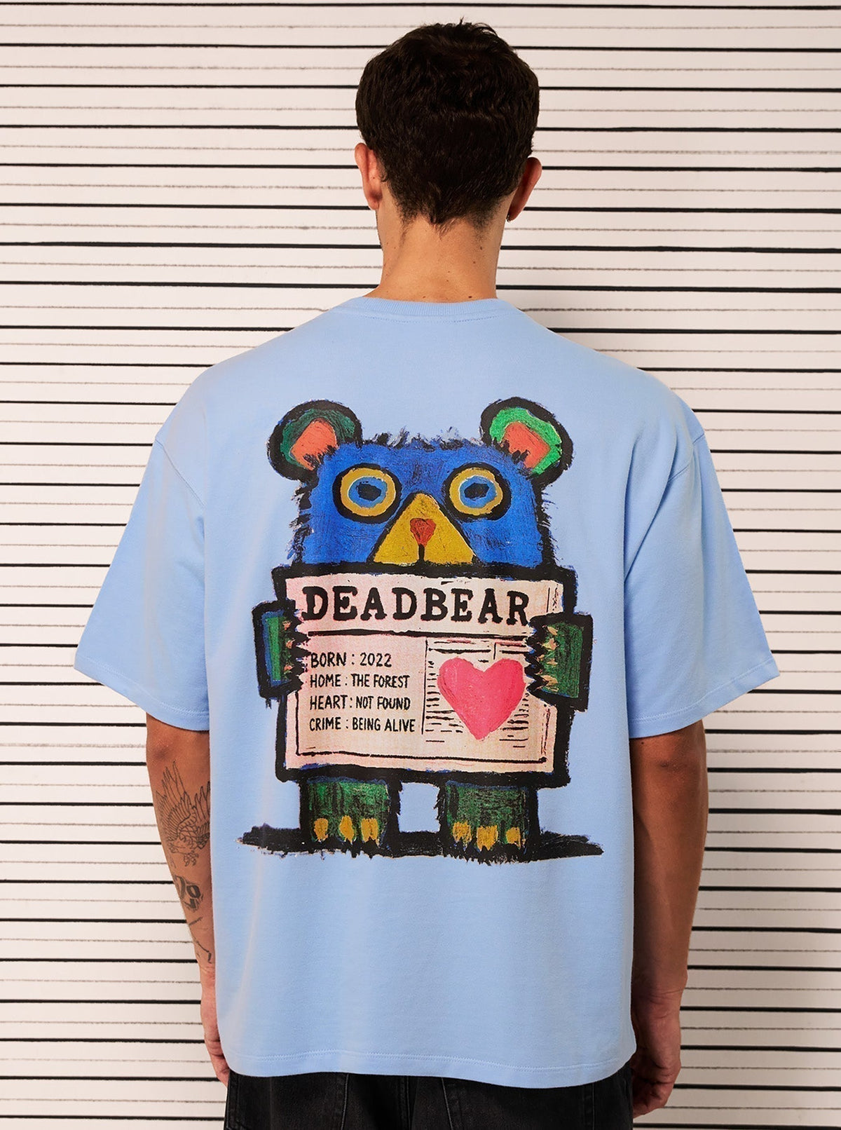 Mugshot Tee Sky Blue by DEADBEAR