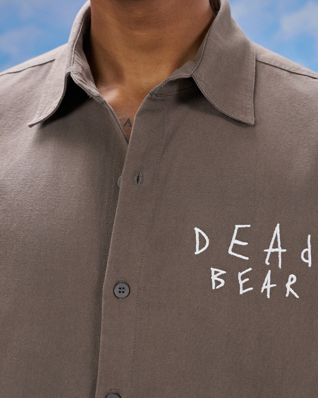 Scribbled Logo Shirt Taupe by DEADBEAR