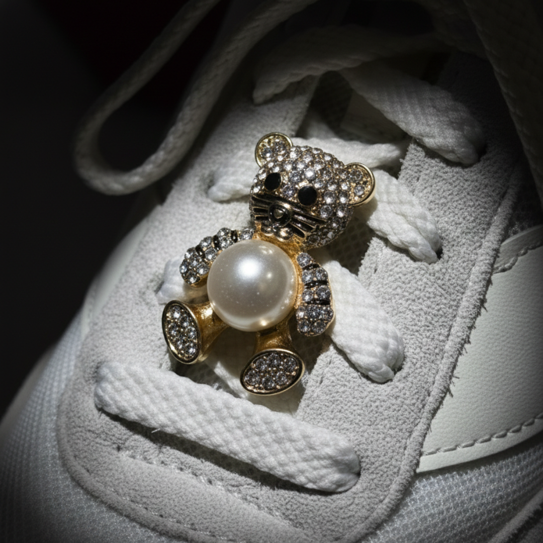 Pearl Teddy Sneaker Charm | Premium Shoe Charm for Nike, Jordan & Adidas By KNOTTY by KNOTTY