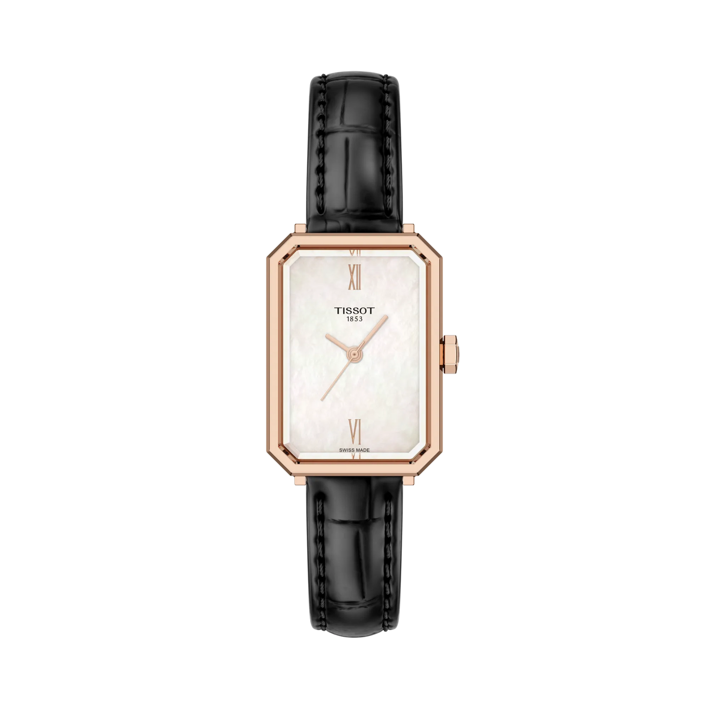 Tissot SRV 30mm T160.110.36.113.00 – White Mother-of-Pearl Dial, Black Alligator Leather Strap