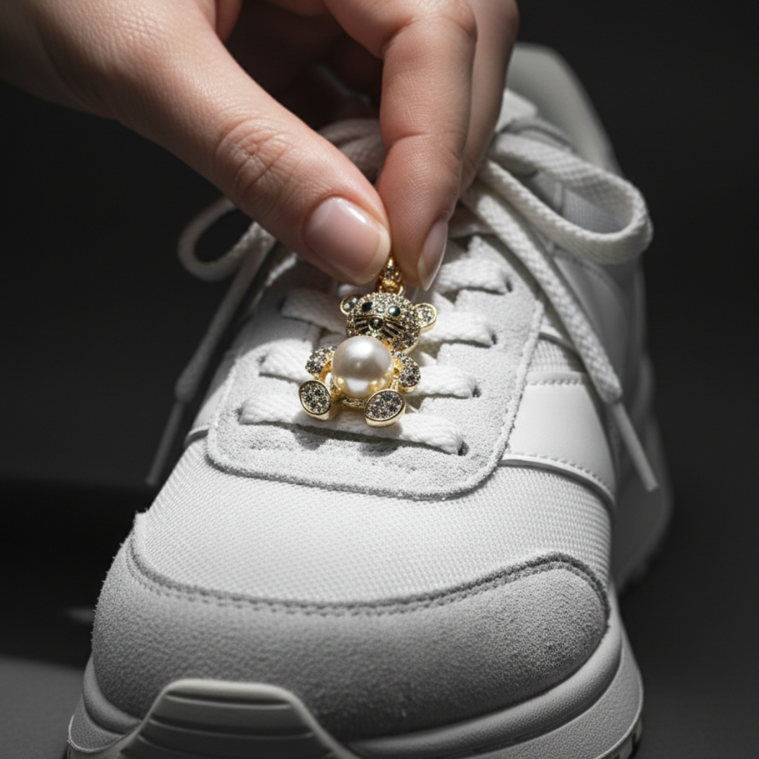 Pearl Teddy Sneaker Charm | Premium Shoe Charm for Nike, Jordan & Adidas By KNOTTY by KNOTTY