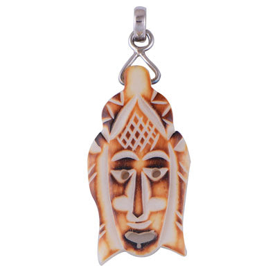 Bone Face 925 Sterling Silver Pendant - R100527-6