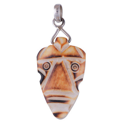 Bone Face 925 Sterling Silver Pendant - R100527-12