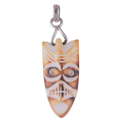 Bone Face 925 Sterling Silver Pendant - R100527-1