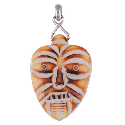 Bone Face 925 Sterling Silver Pendant - R100527-18