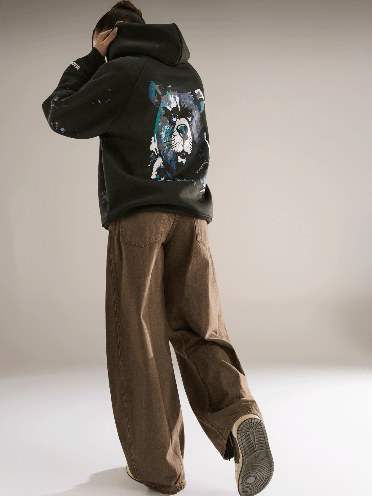 Grumpy Bear Hoodie Olive by DEADBEAR