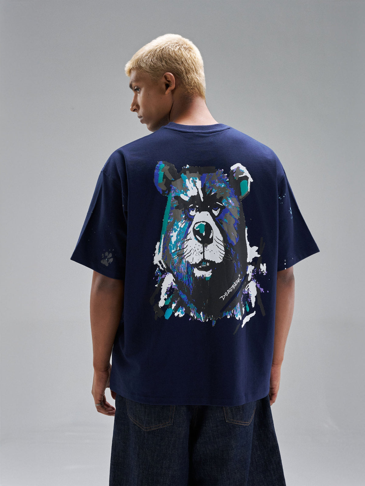 Grumpy Bear Tee Navy by DEADBEAR