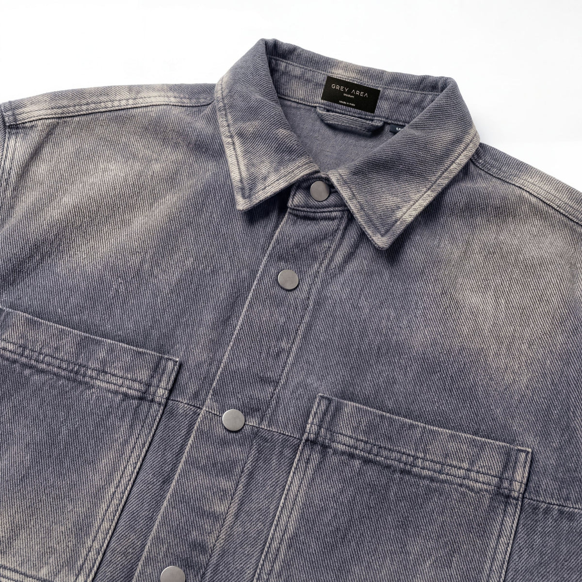 WASHED CHARCOAL DENIM OVERSHIRT by GREY AREA