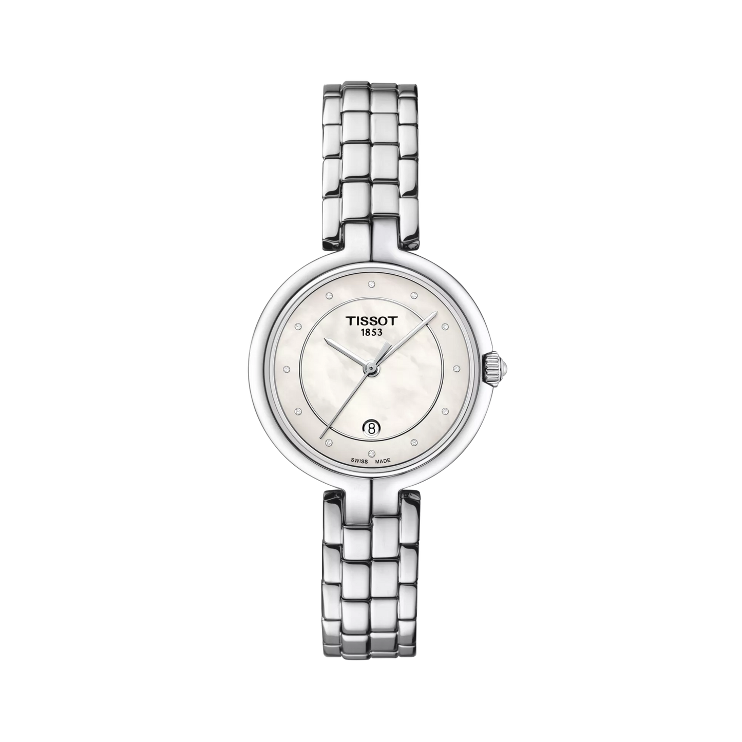 Women’s Tissot Flamingo 30mm T094.210.11.116.01 Quartz Diamond Dial Watch - Zeuskicks