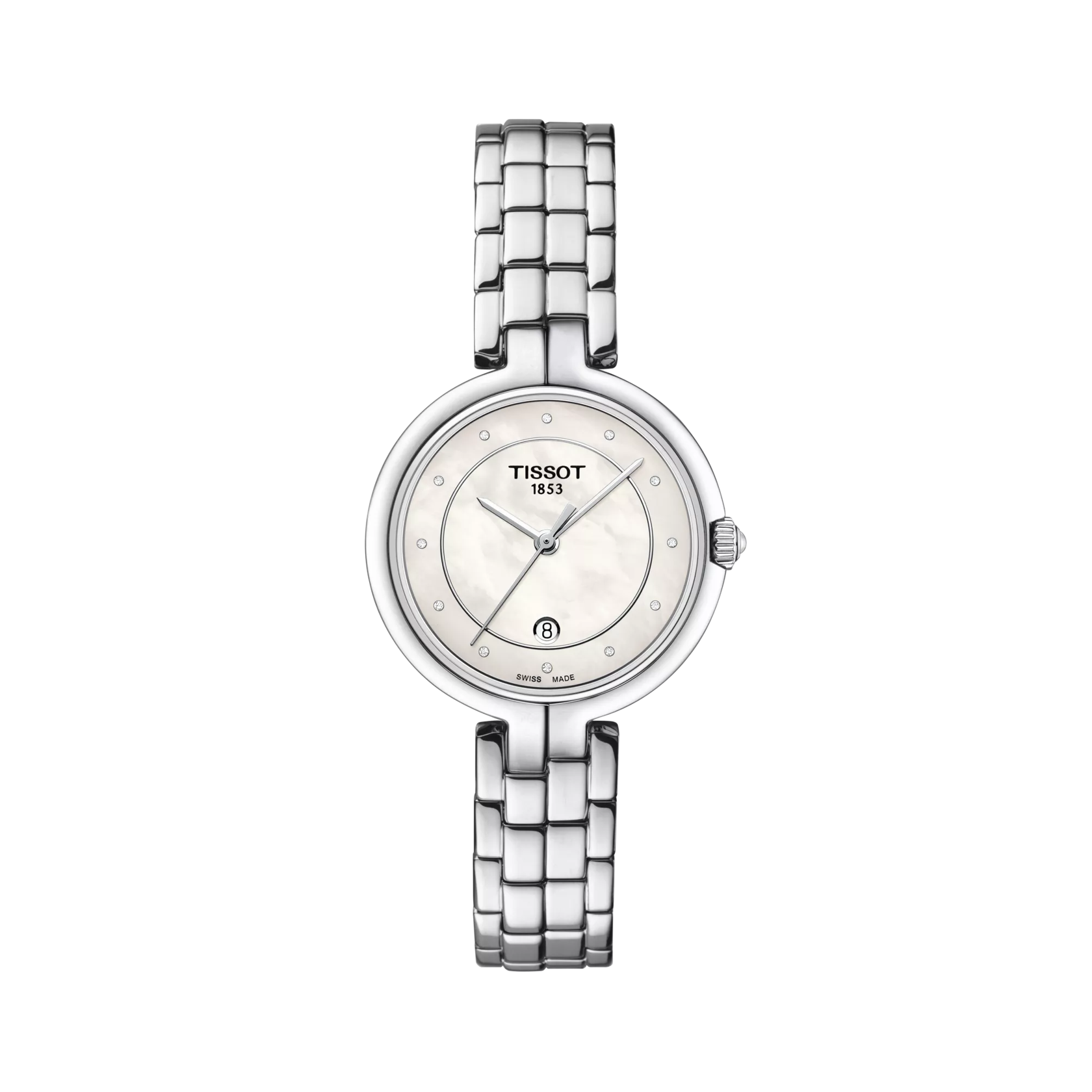 Women’s Tissot Flamingo 30mm T094.210.11.116.01 Quartz Diamond Dial Watch - Zeuskicks