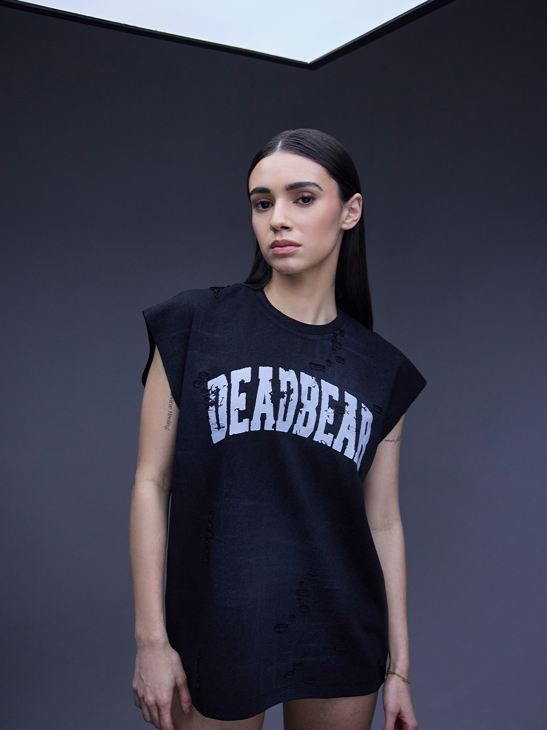 Distressed Washed Black Tank by DEADBEAR