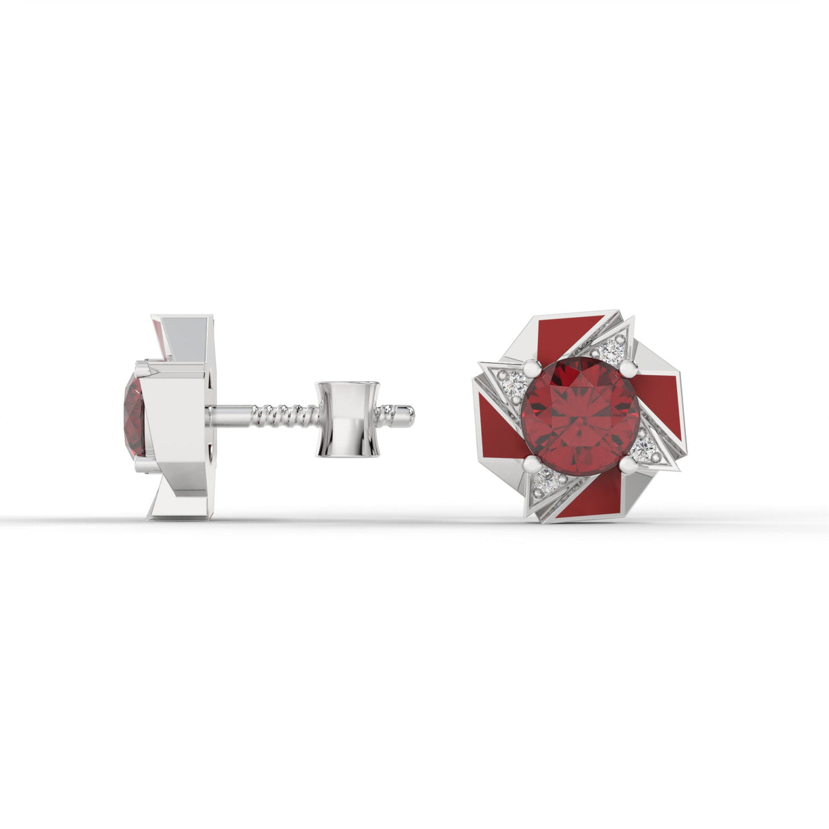VORTEX STUDS (Red) by The Noble Sculptor