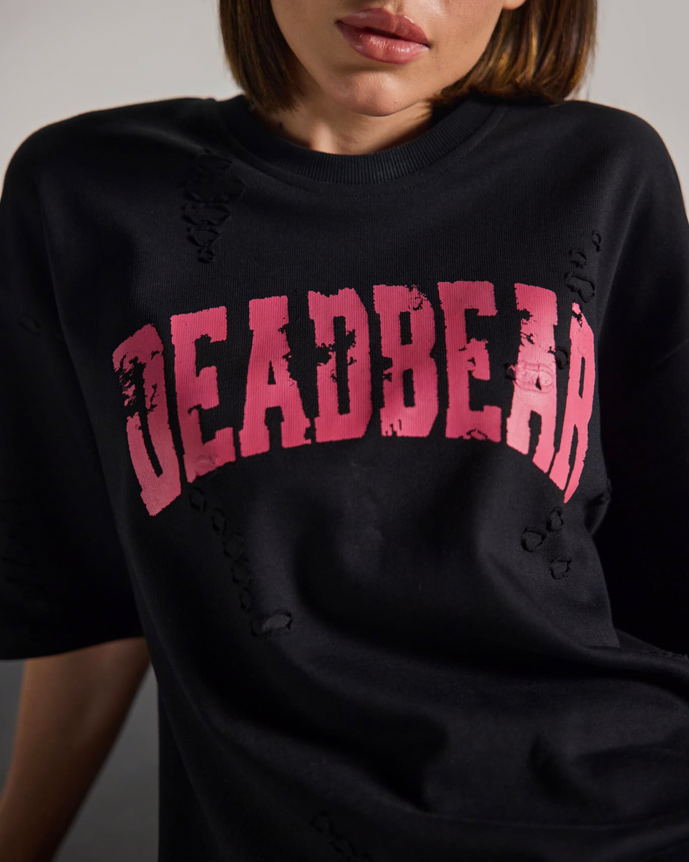 Distressed Black Tee by DEADBEAR
