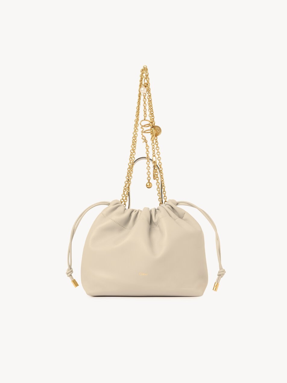 CHLOE Small Chloé Icons shoulder bag with chain in soft leather Cloudy Cream by CHLOE