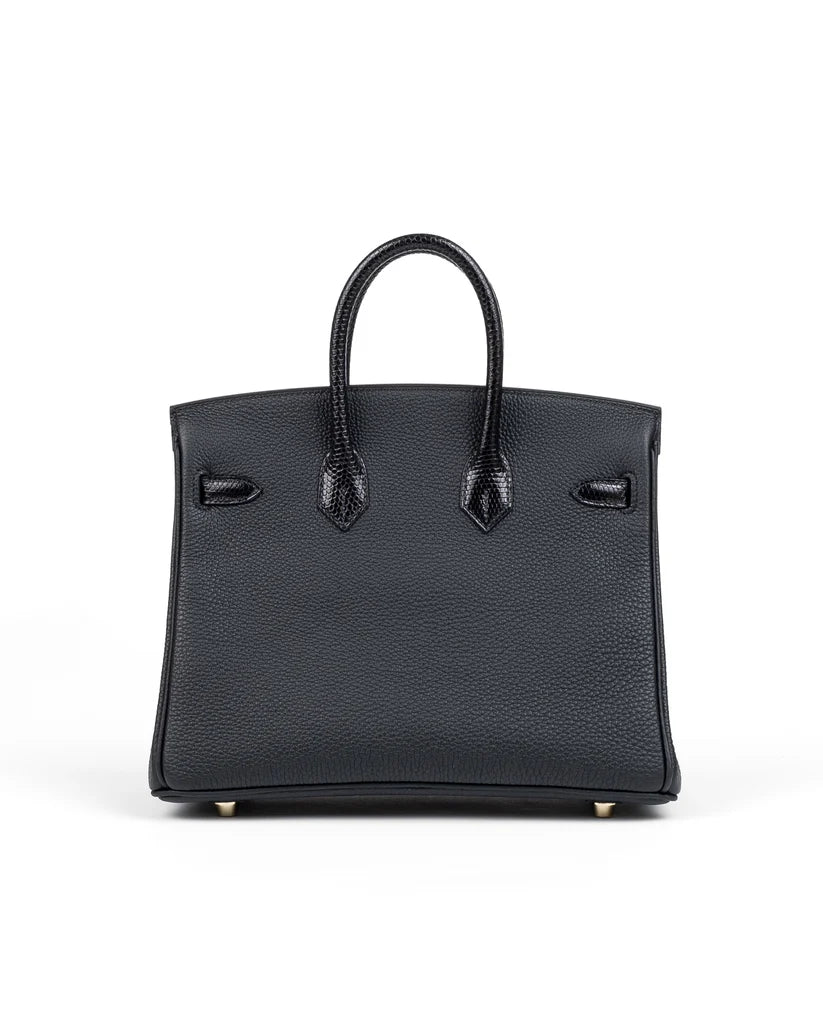 Hermès Birkin 25 Touch – Black Togo Leather & Lizard with Gold Hardware (2024 W Stamp) - Zeuskicks