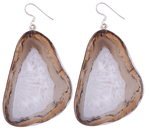 925 Sterling Silver Botswana Agate Earrings - R1500270-7