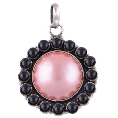 Pearl, Black Onyx 925 Sterling Silver Pendant - R100535-5