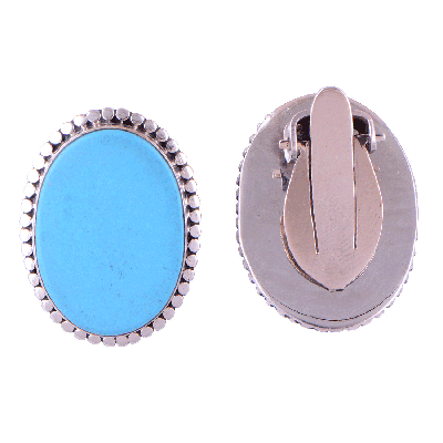 925 Sterling Silver Turquoise Mens Earrings - R7300000-1