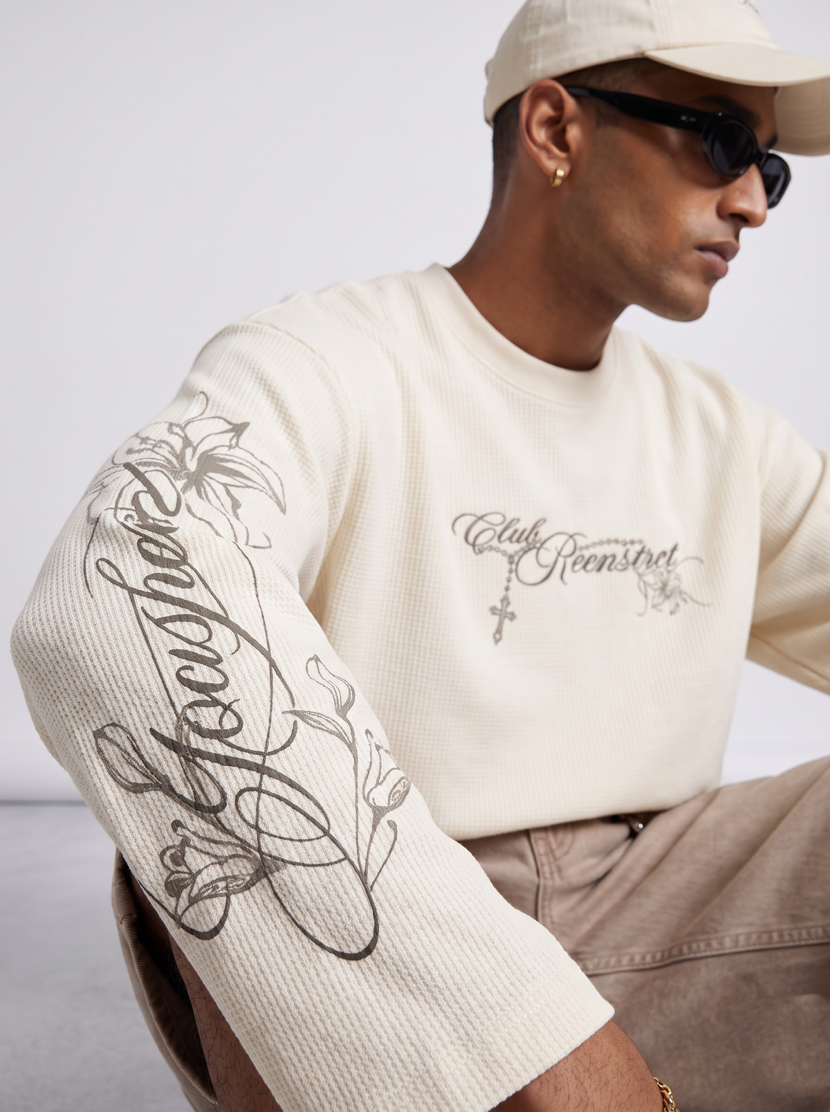 Godspeed Waffle tee - Antique white by RECNSTRCT