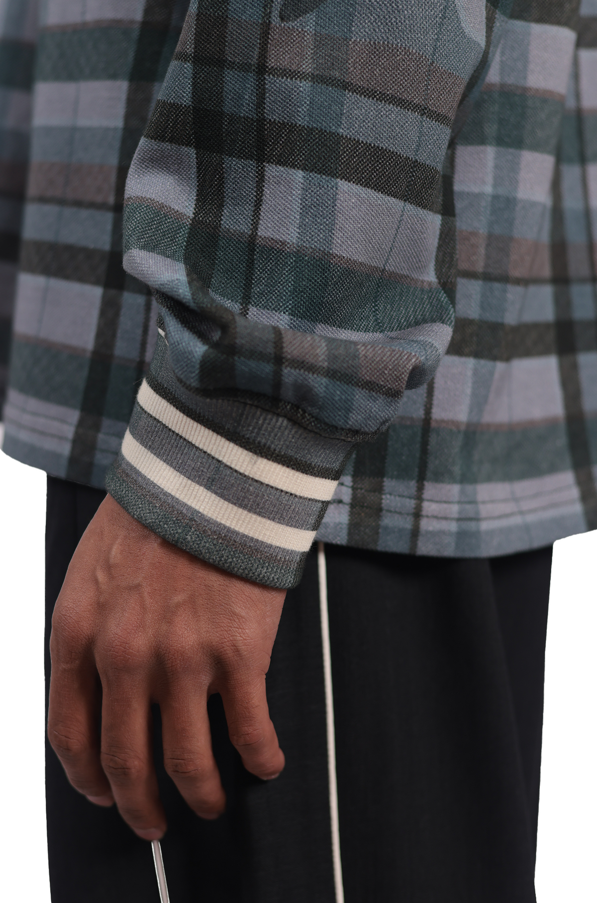 Shreyas Iyer x HUEMN 'SI' monogram full sleeved t-shirt in checkered flame pattern (Green) by HUEMN