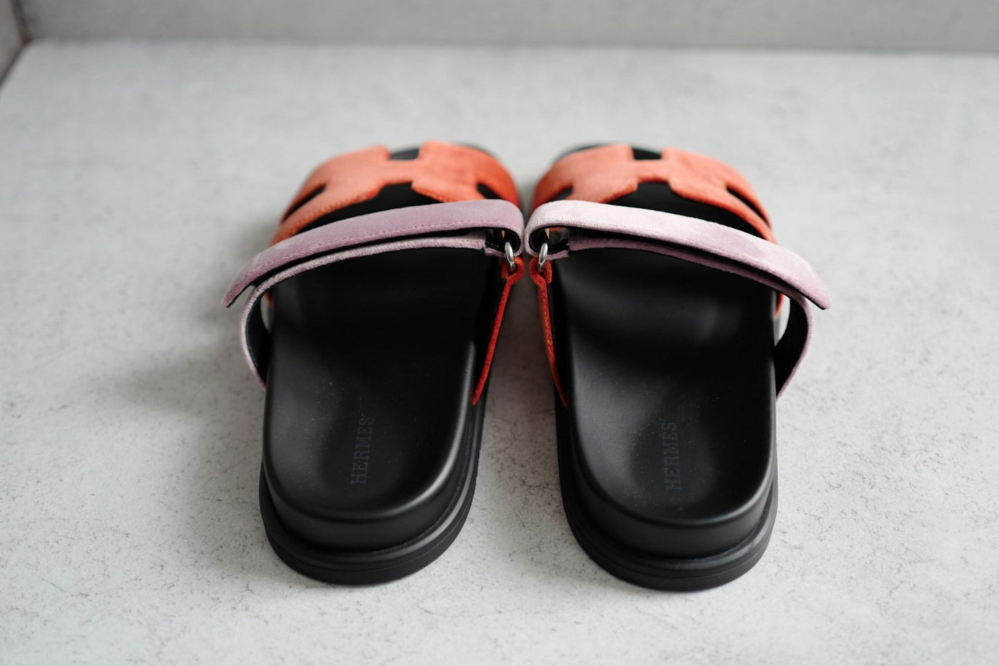 Hermès Chypre Sandals – Orange Canyon & Bruyère Suede Goatskin Edition