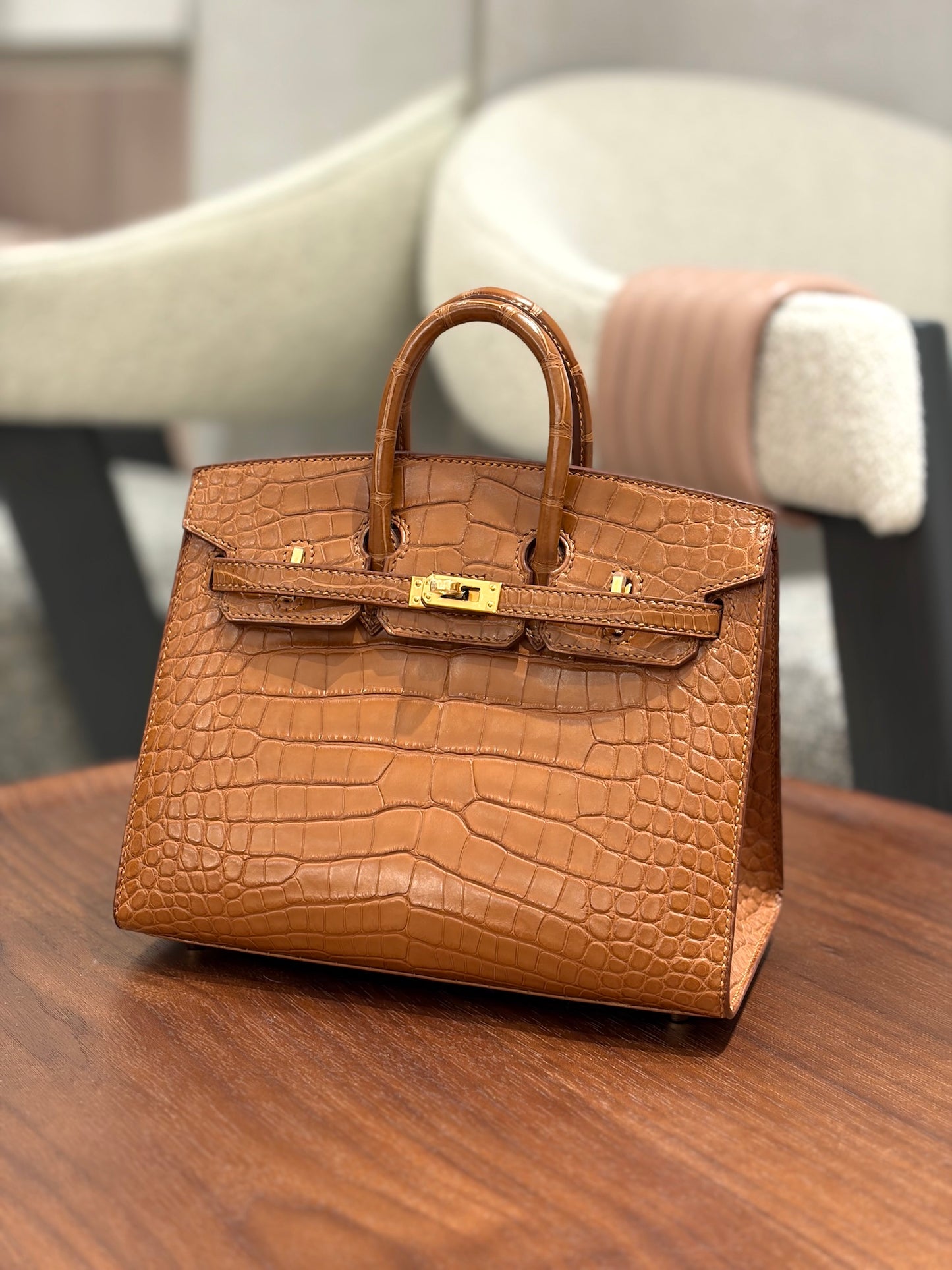 Hermès Birkin 20 Sellier – Gold (37) Matte Alligator, Gold Hardware (2024)
