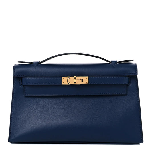 Hermès Swift Kelly Pochette Clutch – Bleu Navy